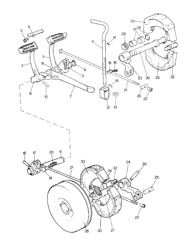 Схема запчастей Case IH 996 - (G01-1) - BRAKES, MECHANICAL BRAKING SYSTEM, 990, 995, 996, 990G, 995G, 996G (5.1) - BRAKES