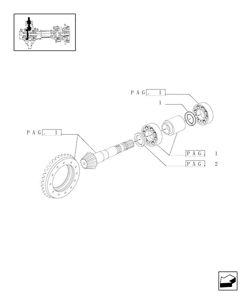 Схема запчастей Case IH JX100U - (1.40.0/06[04]) - FRONT AXLE - BEVEL GEAR/PINION SET - 4WD - ADJUSTING SHIMS (04) - FRONT AXLE & STEERING