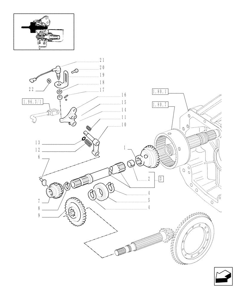 Схема запчастей Case IH MXM155 - (1.80.7/03) - (VAR.815) SYNCHRO. POWER TAKE OFF FOR TERRALOCK (07) - HYDRAULIC SYSTEM