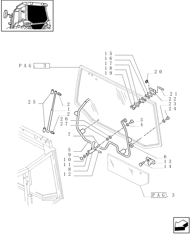 Схема запчастей Case IH MXM155 - (1.92.4[02]) - CAB GLASS AND RELEVANT PARTS (10) - OPERATORS PLATFORM/CAB