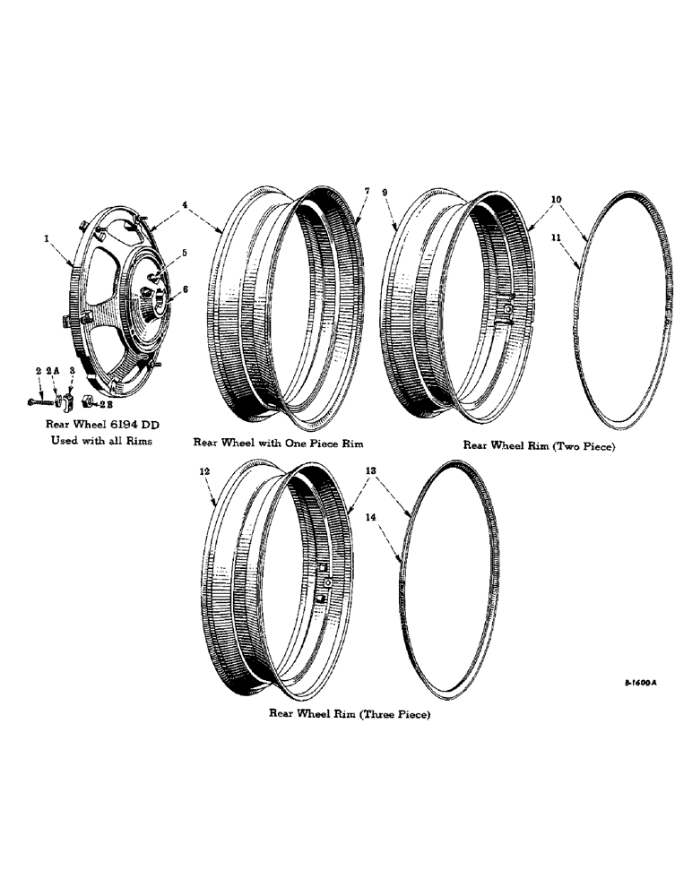 Схема запчастей Case IH FARMALL HV - (156) - CHASSIS, REAR WHEELS, PNEUMATIC TIRE EQUIPMENT, LESS TIRES, FARMALL "H" ONLY (12) - CHASSIS