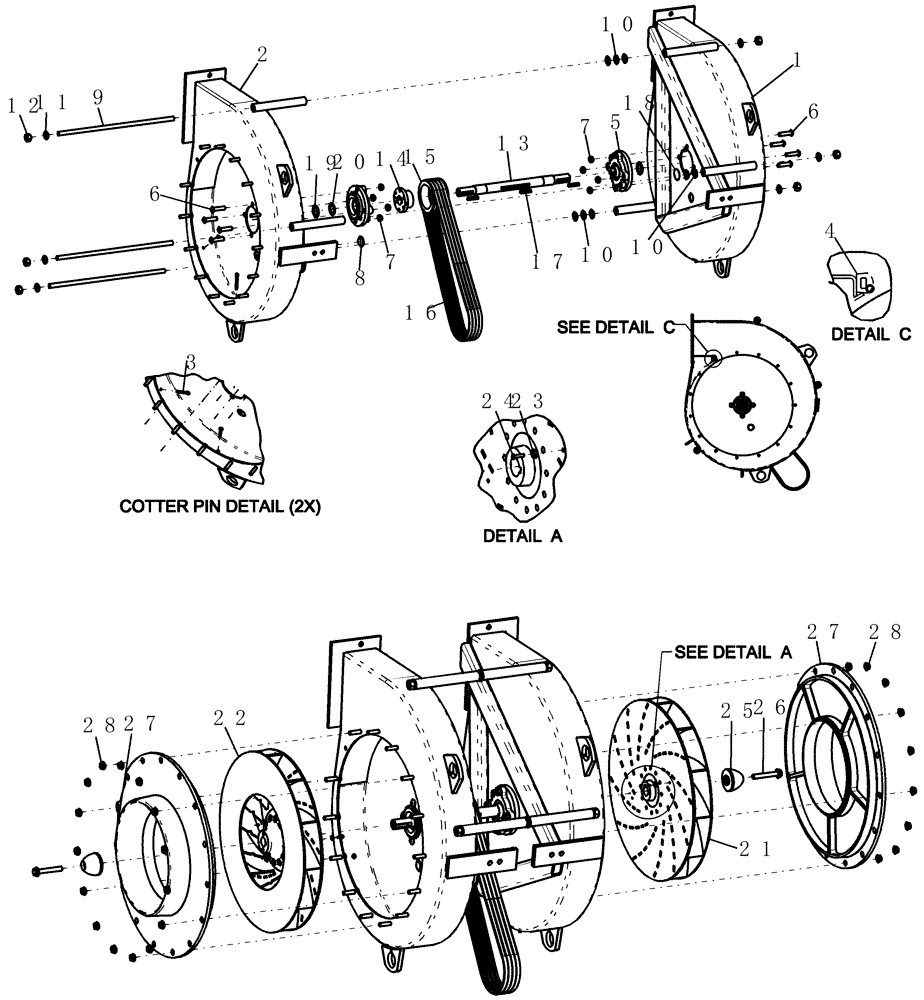 Схема запчастей Case IH 3580 - (75.100.04[01]) - DUAL FAN ASSEMBLY (75) - SOIL PREPARATION