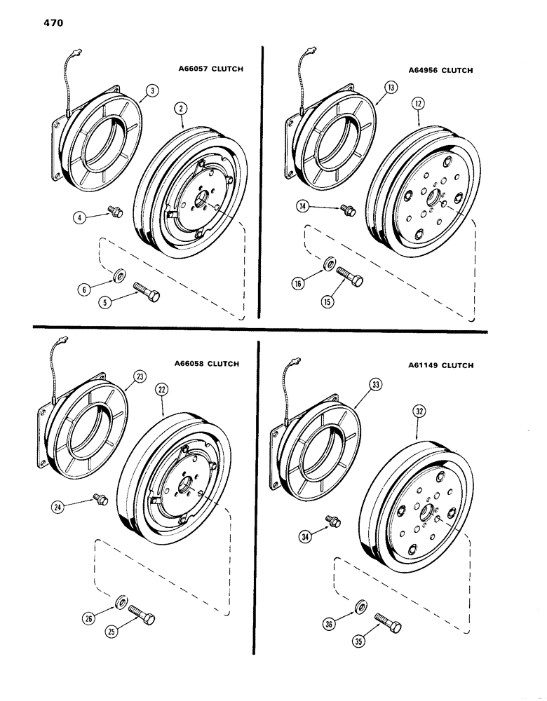 Схема запчастей Case IH 870 - (470) - COMPRESSOR CLUTCH, FOR 1/2 INCH BELT (09) - CHASSIS/ATTACHMENTS