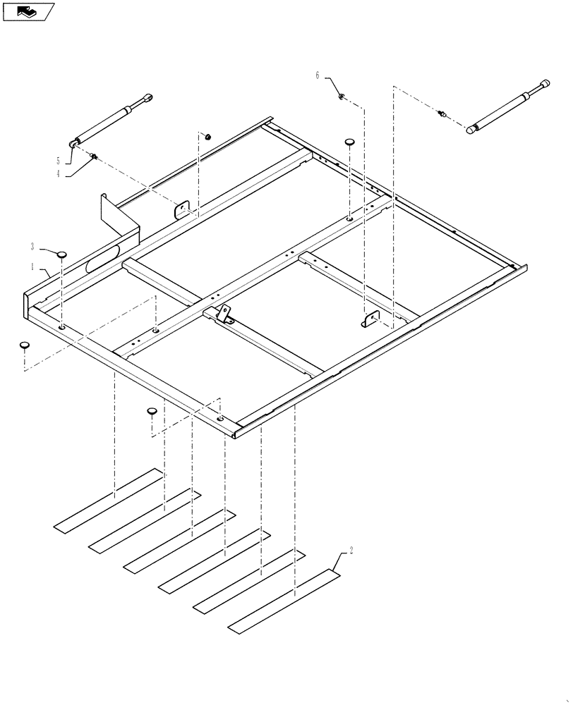 Схема запчастей Case IH 6130 - (90.102.08[03]) - ENGINE COVER, MAIN, 5/6/7130 (90) - PLATFORM, CAB, BODYWORK AND DECALS
