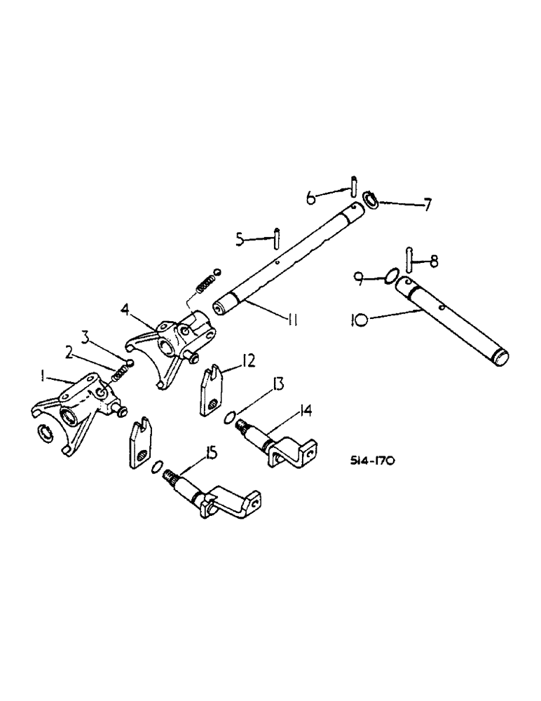 Схема запчастей Case IH 454 - (07-73) - GEAR SHIFT MECHANISM, RANGE TRANSMISSION (04) - Drive Train