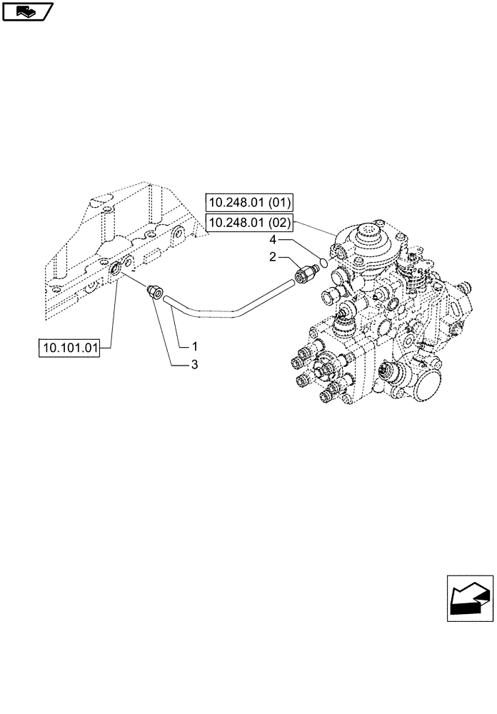 Схема запчастей Case IH P85 - (10.218.02) - INJECTION EQUIPMENT - PIPING (10) - ENGINE