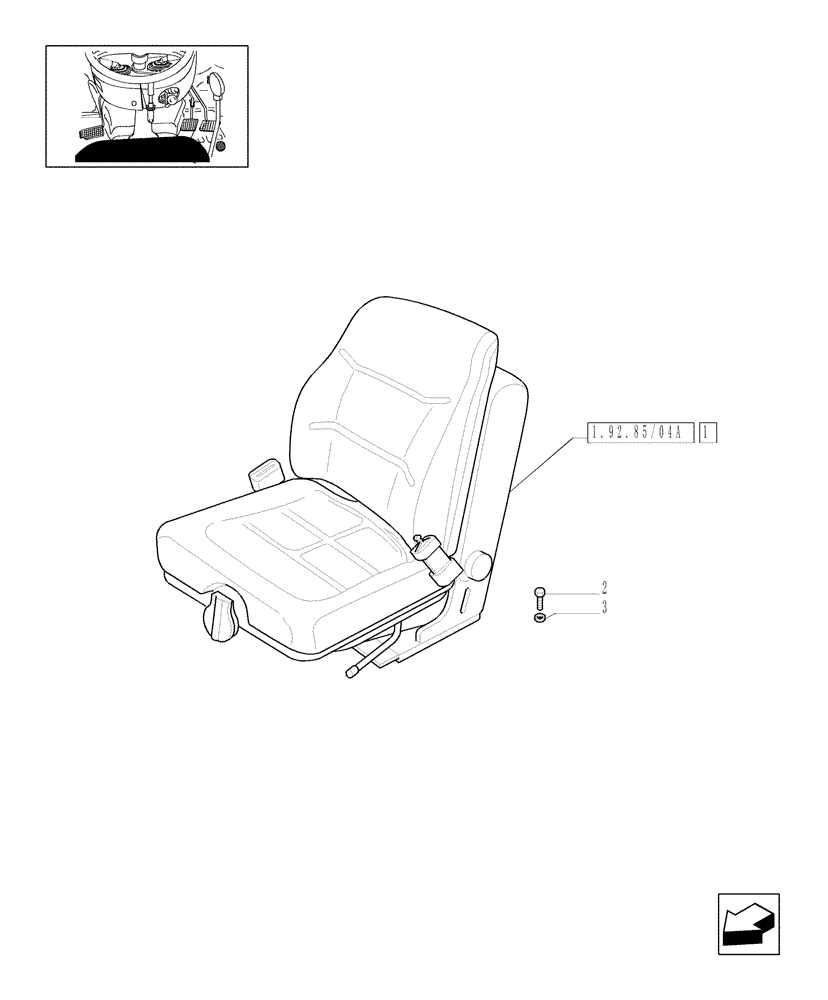 Схема запчастей Case IH JX1085C - (1.92.85/04) - (VAR.155) SEAT WITH BELTS - L/CAB (10) - OPERATORS PLATFORM/CAB