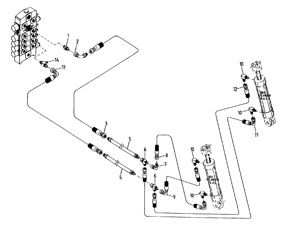 Схема запчастей Case IH AUSTOFT - (B05-10) - HYDRAULIC CIRCUIT (BIN LIFT) Hydraulic Components & Circuits