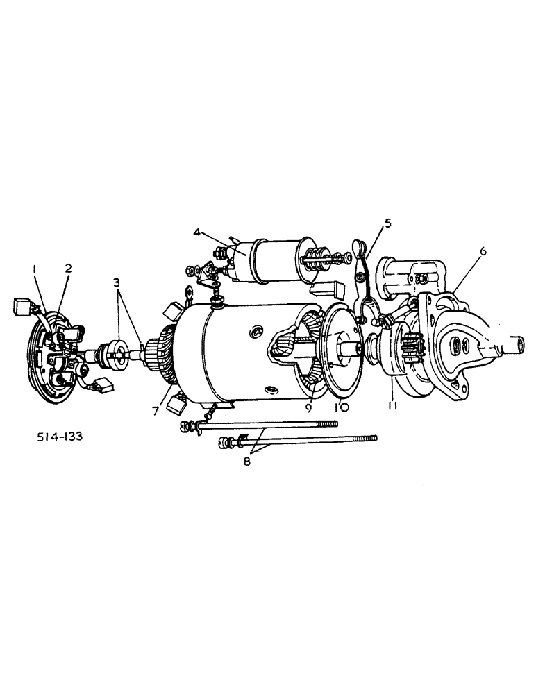 Схема запчастей Case IH 784 - (08-047) - STARTER MOTOR, LUCAS (06) - ELECTRICAL