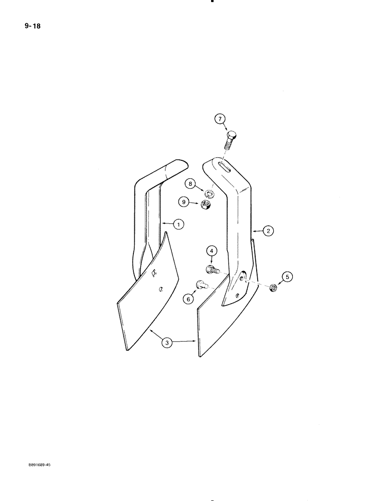Схема запчастей Case IH 475 - (9-18) - SCRAPERS USED WITH 2 X 1-1/2 INCH SCRAPER ANGLES (09) - CHASSIS/ATTACHMENTS
