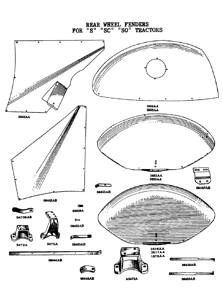 Схема запчастей Case IH S-SERIES - (087) - REAR WHEEL FENDERS, FOR S, SC, SO TRACTORS (06) - POWER TRAIN