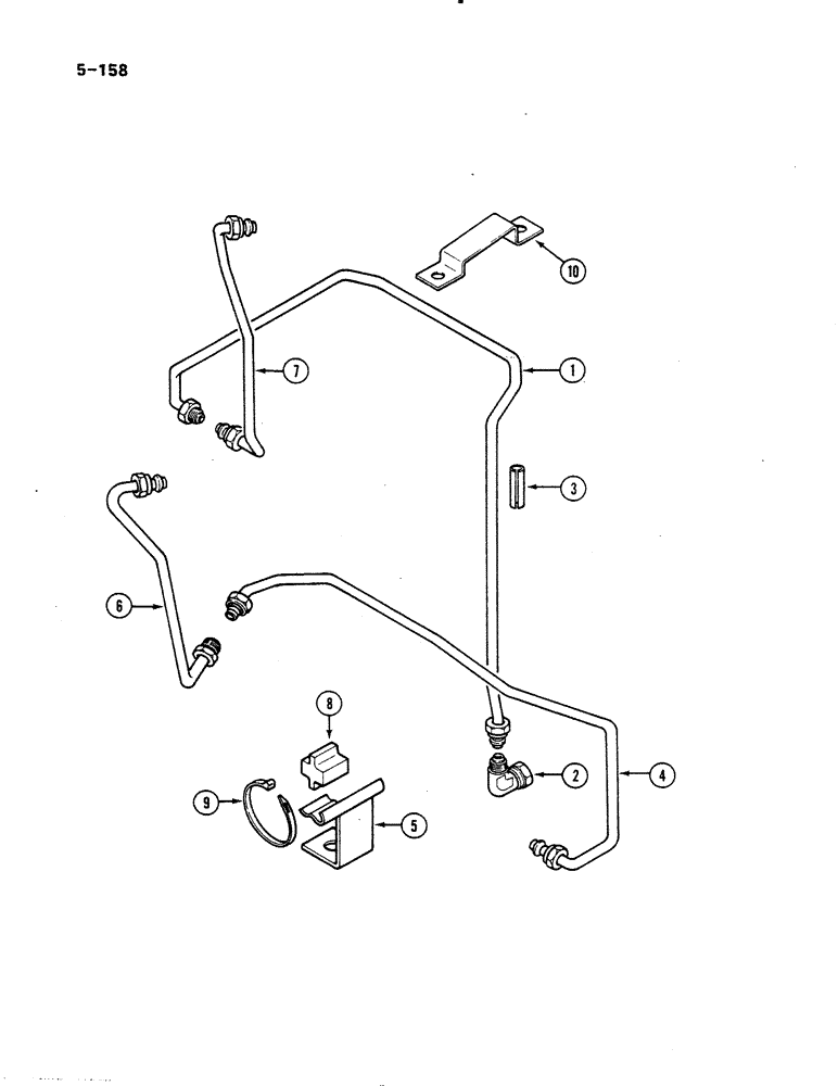 Схема запчастей Case IH 485 - (5-158) - STEERING PIPES REAR, 2 WHEEL DRIVE, P.I.N. 18001 AND AFTER (05) - STEERING