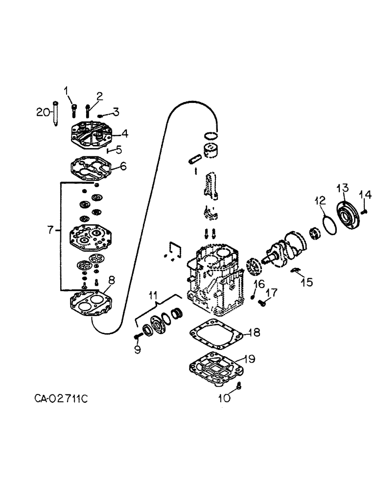 Схема запчастей Case IH 786 - (13-52) - SUPERSTRUCTURE, COMPRESSOR (05) - SUPERSTRUCTURE