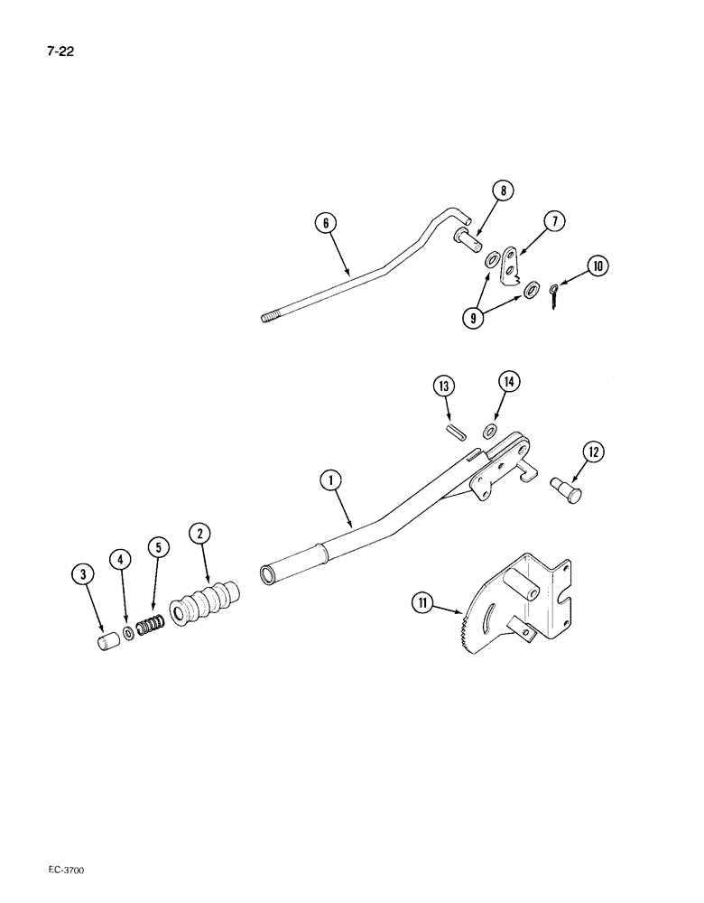 Схема запчастей Case IH 495 - (7-022) - PARK BRAKE HAND LEVER, MFD ORCHARD TRACTOR (07) - BRAKES