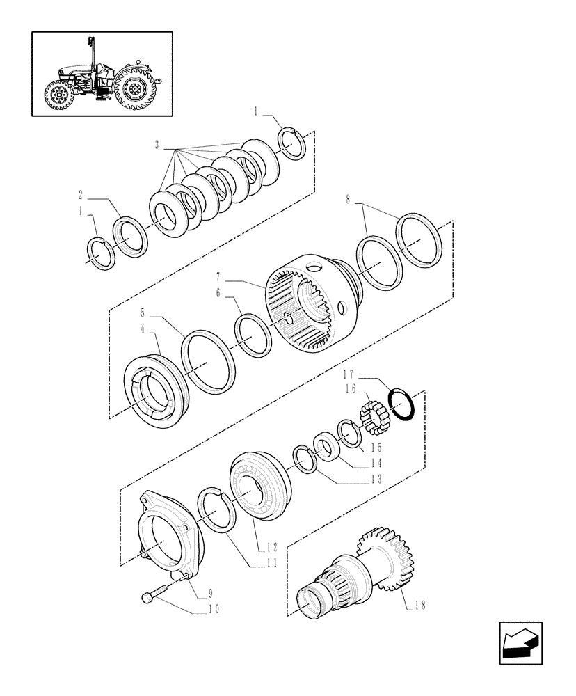 Схема запчастей Case IH JX1075C - (1.28.7/04[04]) - (VAR.275-275/1) HI-LO HYDRAULIC GEARBOX CONTROL - DRIVE GEAR SHAFT (03) - TRANSMISSION