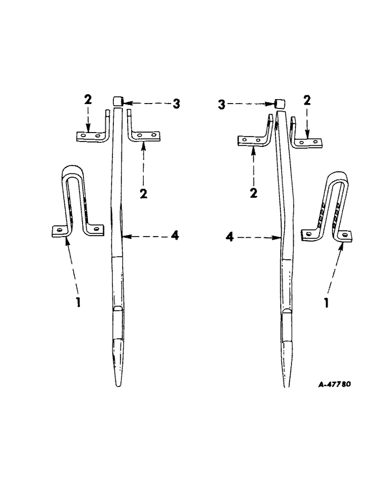 Схема запчастей Case IH 2CK-FTC26 - (B-13) - COUPLING BEAMS, (FOR 2CK-FTC26 AND 34U-FTC26 ROTARY CUTTERS) (USED 1957 TO 1961) 