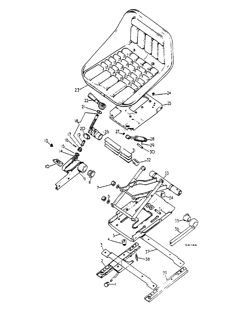 Схема запчастей Case IH 268 - (13-029) - BOSTROM SUSPENSION SEAT, DE-LUXE, LOW BACK (05) - SUPERSTRUCTURE