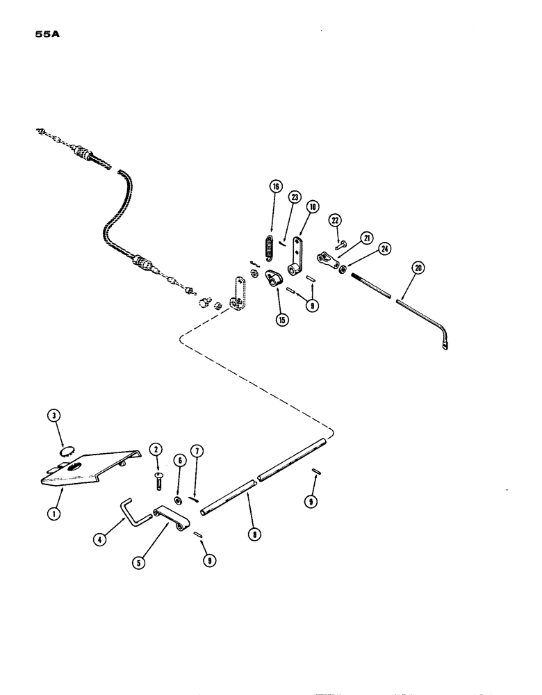 Схема запчастей Case IH 770 - (055A) - THROTTLE CONTROLS, (251B) SPARK IGNITION ENGINE, FOOT THROTTLE (03) - FUEL SYSTEM