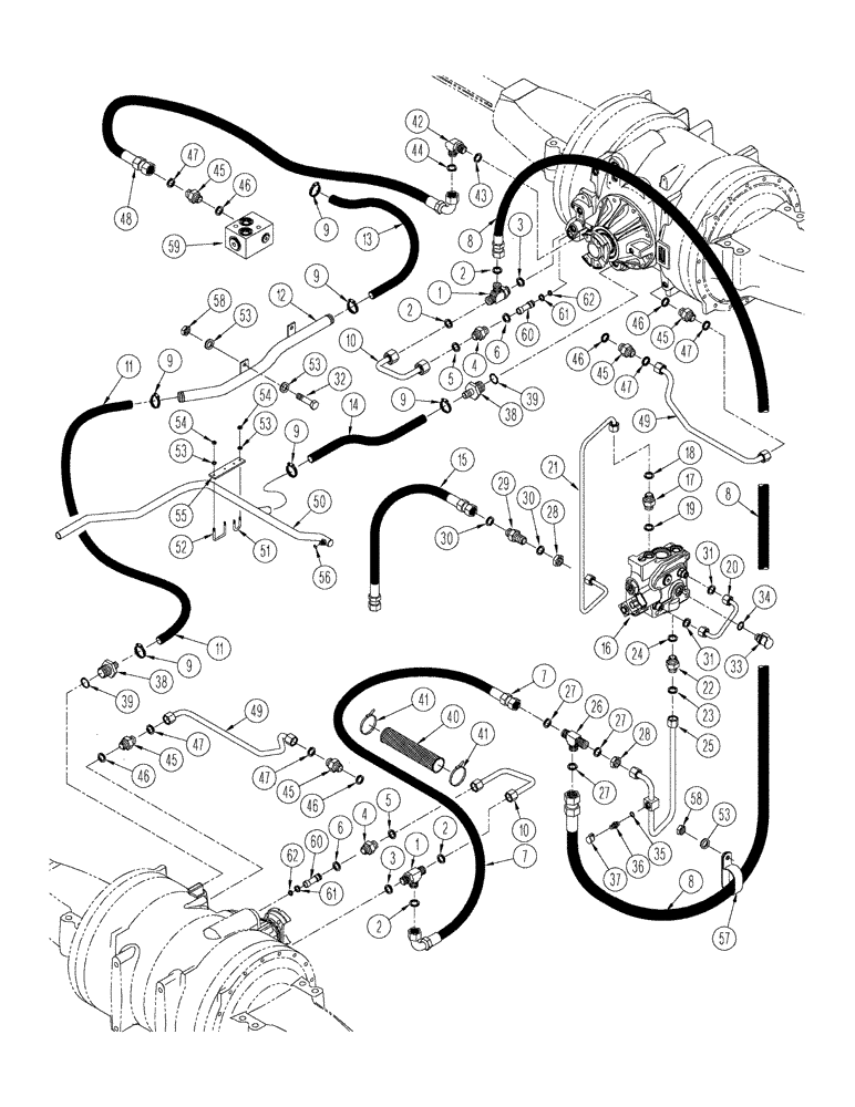 Схема запчастей Case IH STX375 - (08-07) - 500 SERIES AXLE HYDRAULICS - LUBRICATION CIRCUIT, BSN JEE0102001, WHEEL TRACTOR (08) - HYDRAULICS