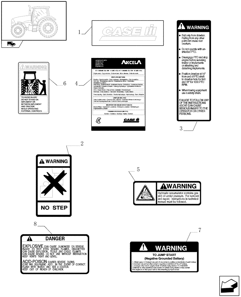 Схема запчастей Case IH PUMA 210 - (1.98.0/02[01]) - (VAR. 007) NORTH AMERICA VERSION - DECALS (13) - DECALS