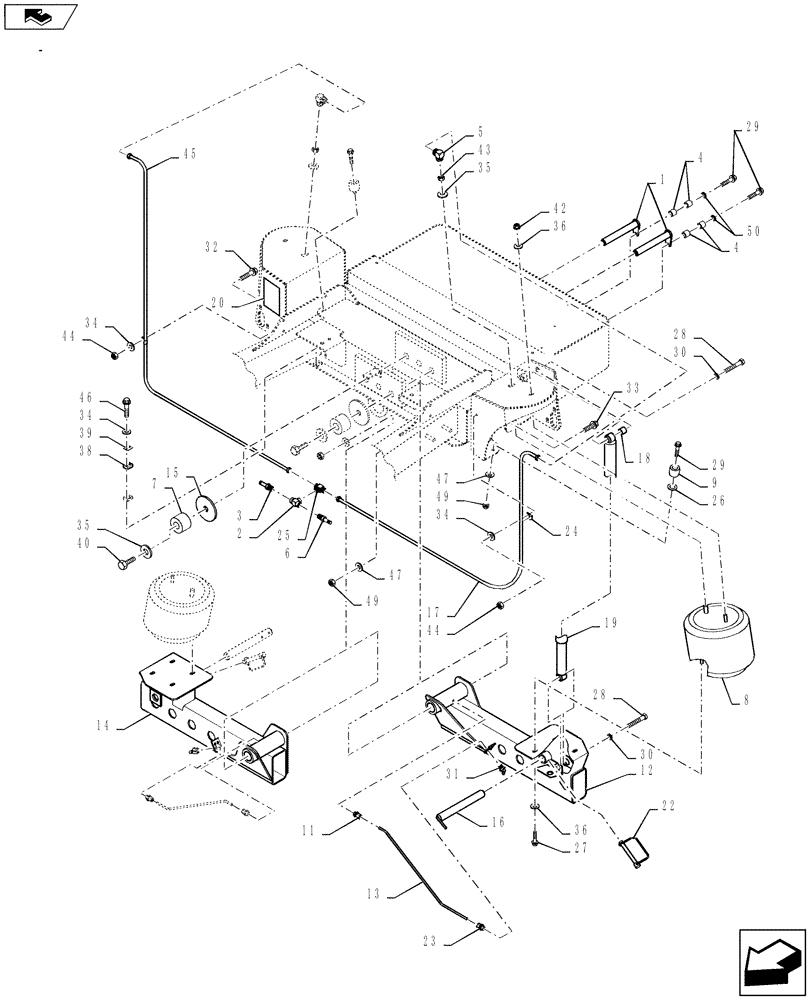 Схема запчастей Case IH WD2303 - (05.03[1]) - REAR AXLE SUSPENSION, FROM PIN YBG664007 (05) - REAR AXLE