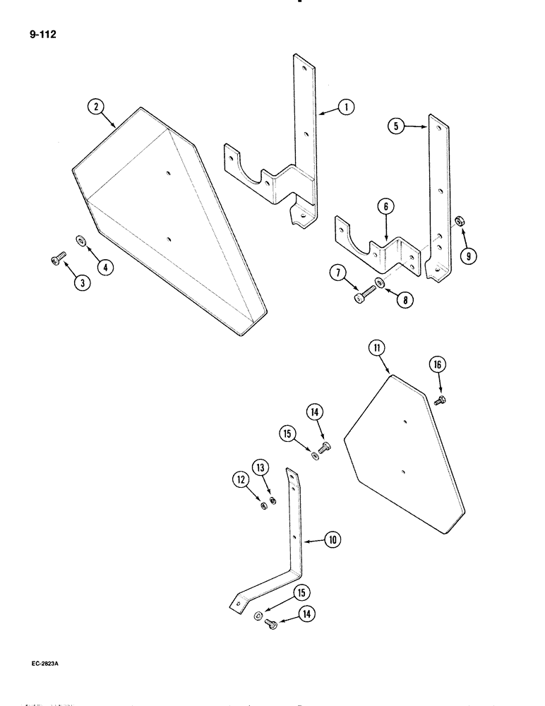 Схема запчастей Case IH 595 - (9-112) - SLOW MOVING VEHICLE EMBLEM (09) - CHASSIS/ATTACHMENTS