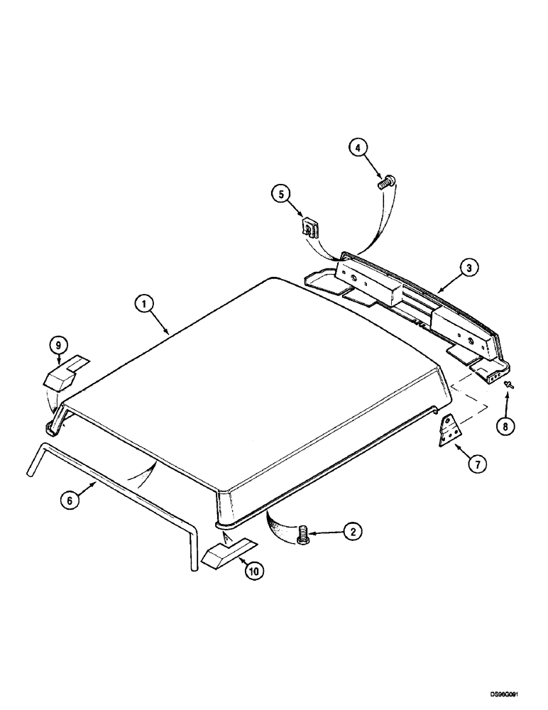 Схема запчастей Case IH 5150 - (9E-46) - ROOF WITHOUT HATCH, NOT FOR GERMANY (09) - CHASSIS/ATTACHMENTS