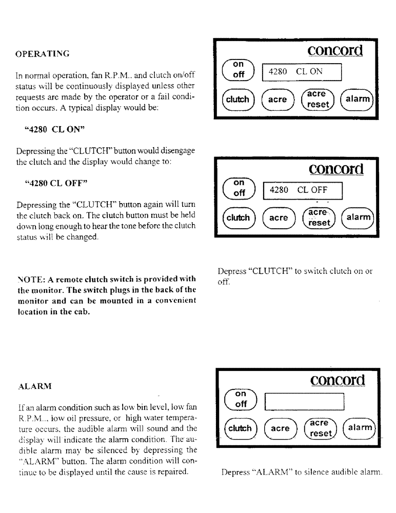 Схема запчастей Case IH 2000 - (C25) - OPERATING/ALARM 