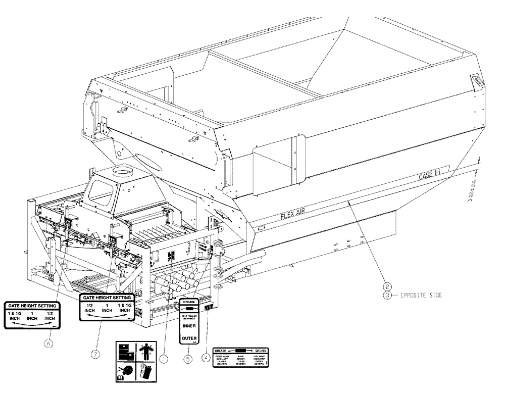Схема запчастей Case IH 438 - (15-003) - DECAL GROUP, FLEX-AIR® MAIN Tarps Decals/ Miscellaneous