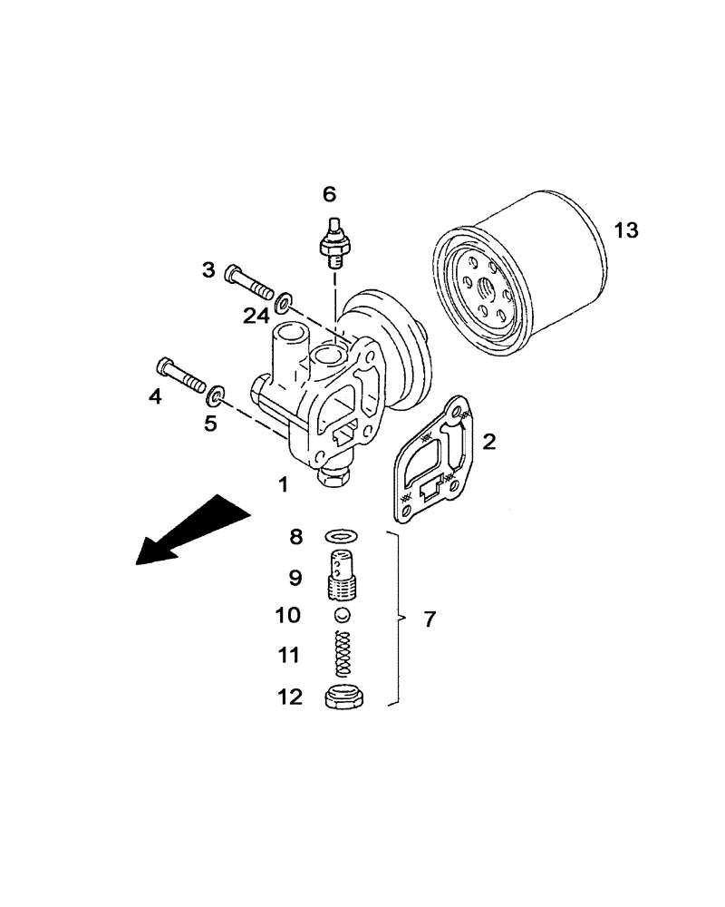 Схема запчастей Case IH C55 - (02-22[01]) - OILFILTER AND COOLER / C55, C55A / C64, C64A, C70A ----> ..... (02) - ENGINE