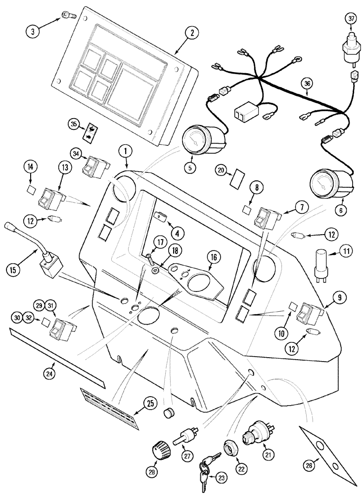 Схема запчастей Case IH C70 - (04-10) - INSTRUMENT PANEL (04) - ELECTRICAL SYSTEMS