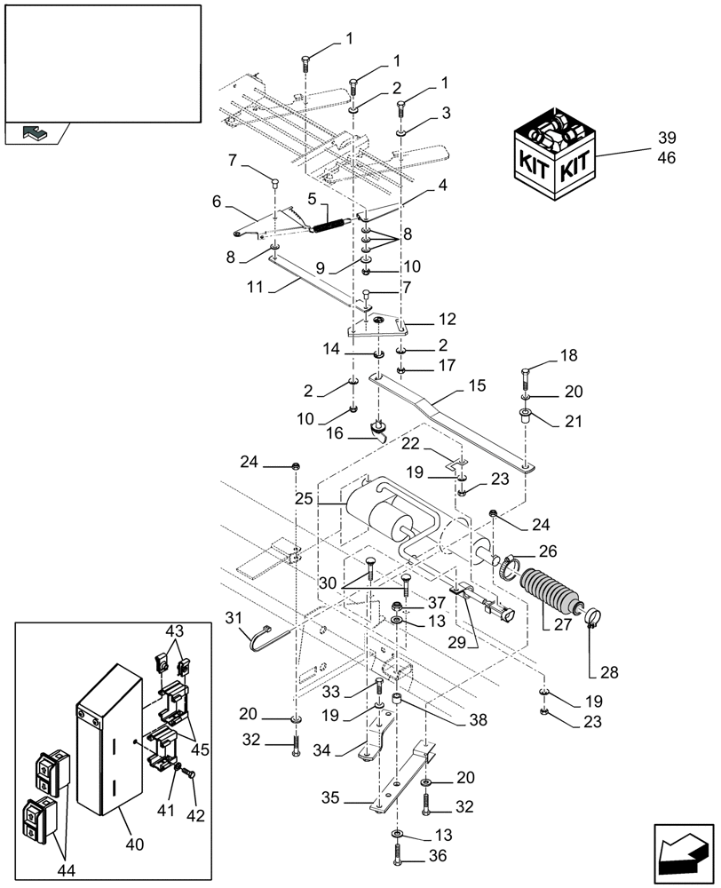 Схема запчастей Case IH 7010 - (74.114.03[01]) - REMOTE UPPER SIEVE ADJUSTMENT - 7010 (74) - CLEANING