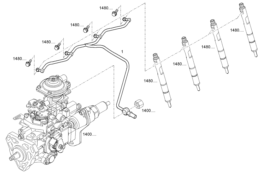 Схема запчастей Case IH F5CE9484B A002 - (2040.045) - FUEL LINES 