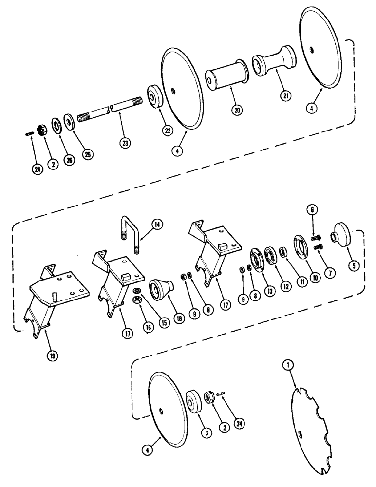 Схема запчастей Case IH DOT 28 - (44) - FRONT LEFT WING GANG, 28 FOOT 
