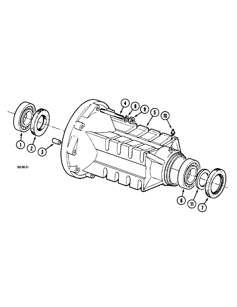 Схема запчастей Case IH 2130 - (6-106) - AXLE HOUSING, NARROW VERSION ONLY (06) - POWER TRAIN