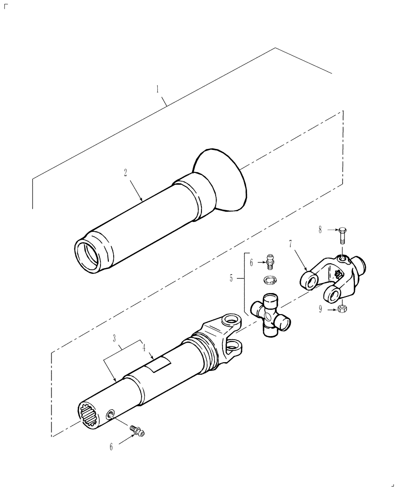 Схема запчастей Case IH DC102 - (01.04) - PRIMARY PTO, REAR HALF, 1000 RPM (01) - PTO DRIVE SHAFT