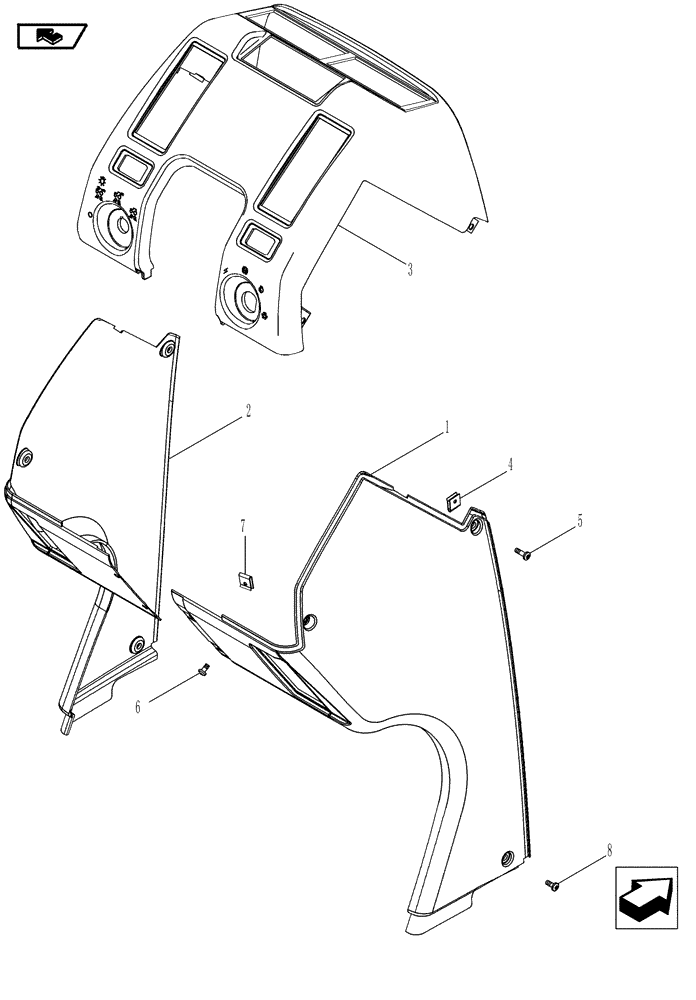 Схема запчастей Case IH MAGNUM 180 - (90.160.01) - CAB, INSTRUMENT PANEL (90) - PLATFORM, CAB, BODYWORK AND DECALS