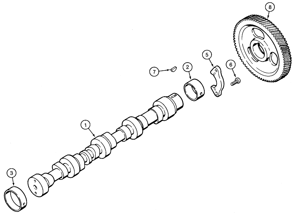 Схема запчастей Case IH 5120 - (2-46) - CAMSHAFT, 4T-390 ENGINE, 4TA-390 ENGINE (02) - ENGINE