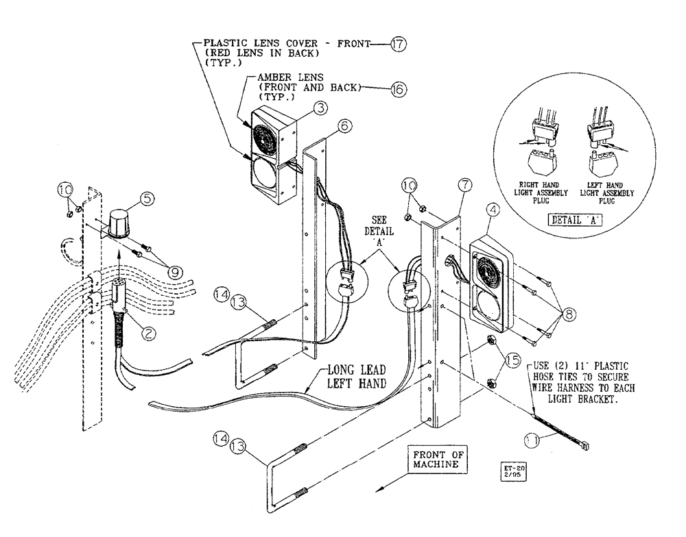 Схема запчастей Case IH 6750 - (015) - WARNING AND TAIL LIGHT KIT (04) - ELECTRICAL SYSTEMS
