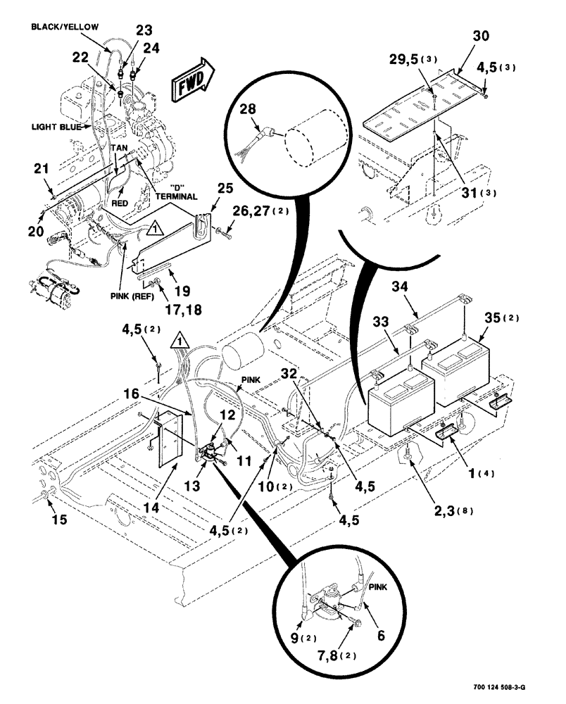 Схема запчастей Case IH 8840 - (04-010) - ENGINE WIRING ASSEMBLY (BATTERY CABLES) (55) - ELECTRICAL SYSTEMS