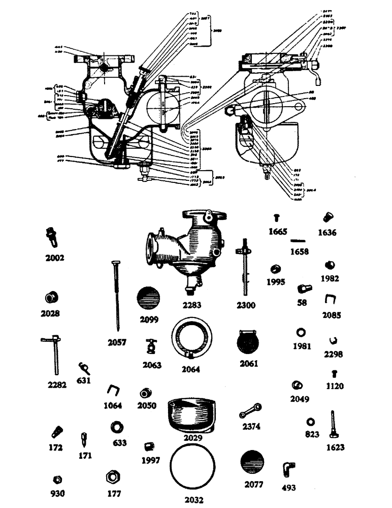 Схема запчастей Case IH LE - (34) - O1709AB KINGSTON CARBURETOR, 1-1/2 INCH MODEL L3V, PRIOR TO ENGINE NUMBER LE302745 