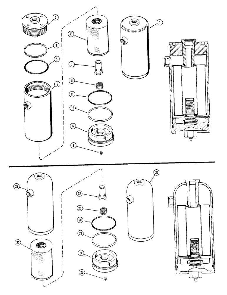 Схема запчастей Case IH 1175 - (088) - G100018 OIL FILTER (05) - STEERING