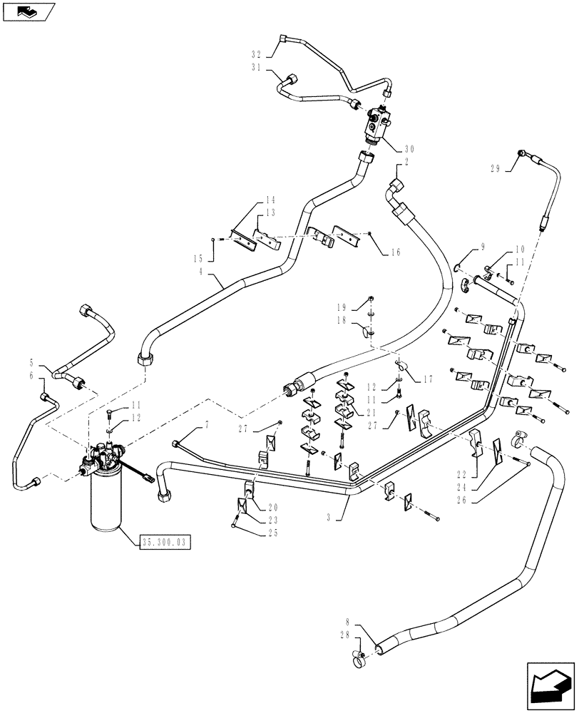 Схема запчастей Case IH 9230 - (35.200.02) - HYDRAULICS- PTO(2) (35) - HYDRAULIC SYSTEMS