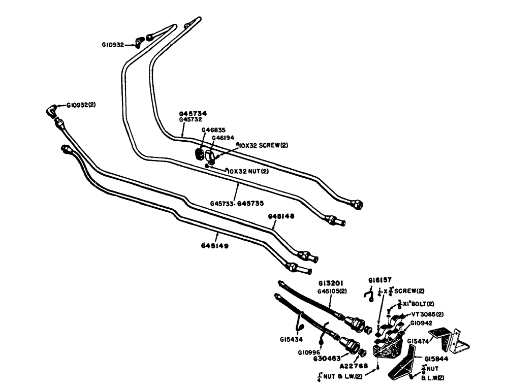 Схема запчастей Case IH 630 - (126) - REMOTE CONTROL HYDRAULIC TUBES, HOSES AND COUPLINGS (08) - HYDRAULICS