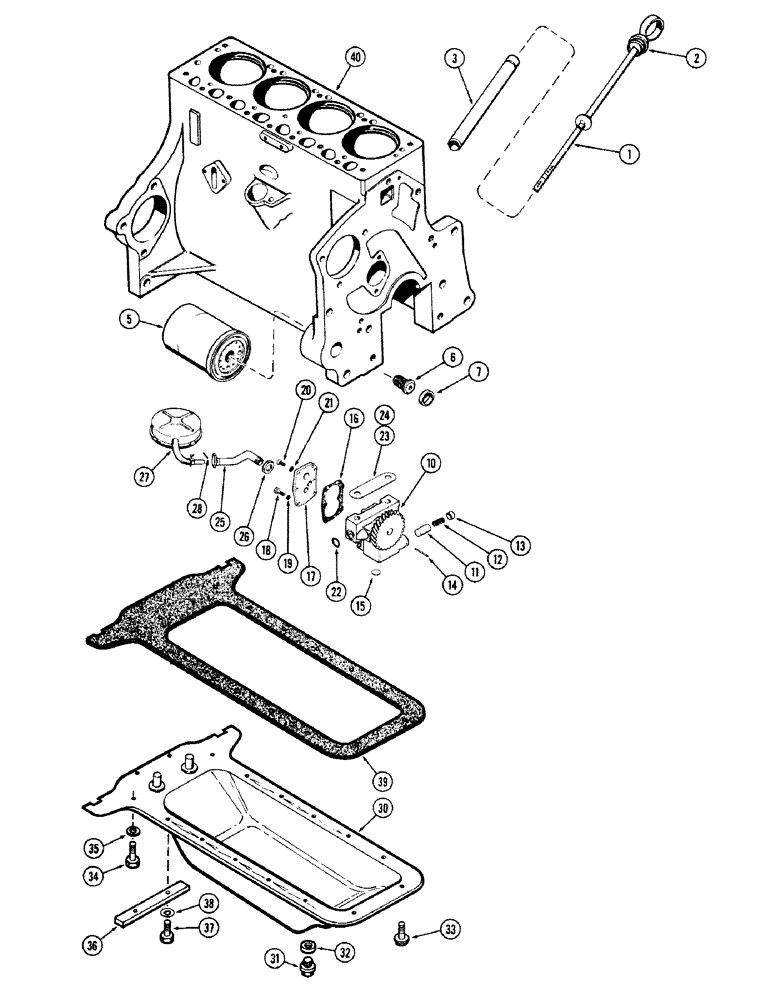 Схема запчастей Case IH M570 - (018) - OIL PUMP, OIL FILTER, OIL PAN, (159) SPARK IGNITION ENGINE (02) - ENGINE