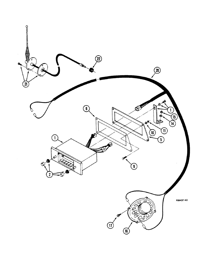 Схема запчастей Case IH 9150 - (4-50) - RADIO AND SPEAKERS (04) - ELECTRICAL SYSTEMS