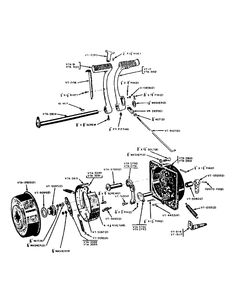 Схема запчастей Case IH VAI-SERIES - (072) - BRAKE ASSEMBLIES, BAND TYPE, TRACTOR AFTER NO. 5554999 (06) - POWER TRAIN