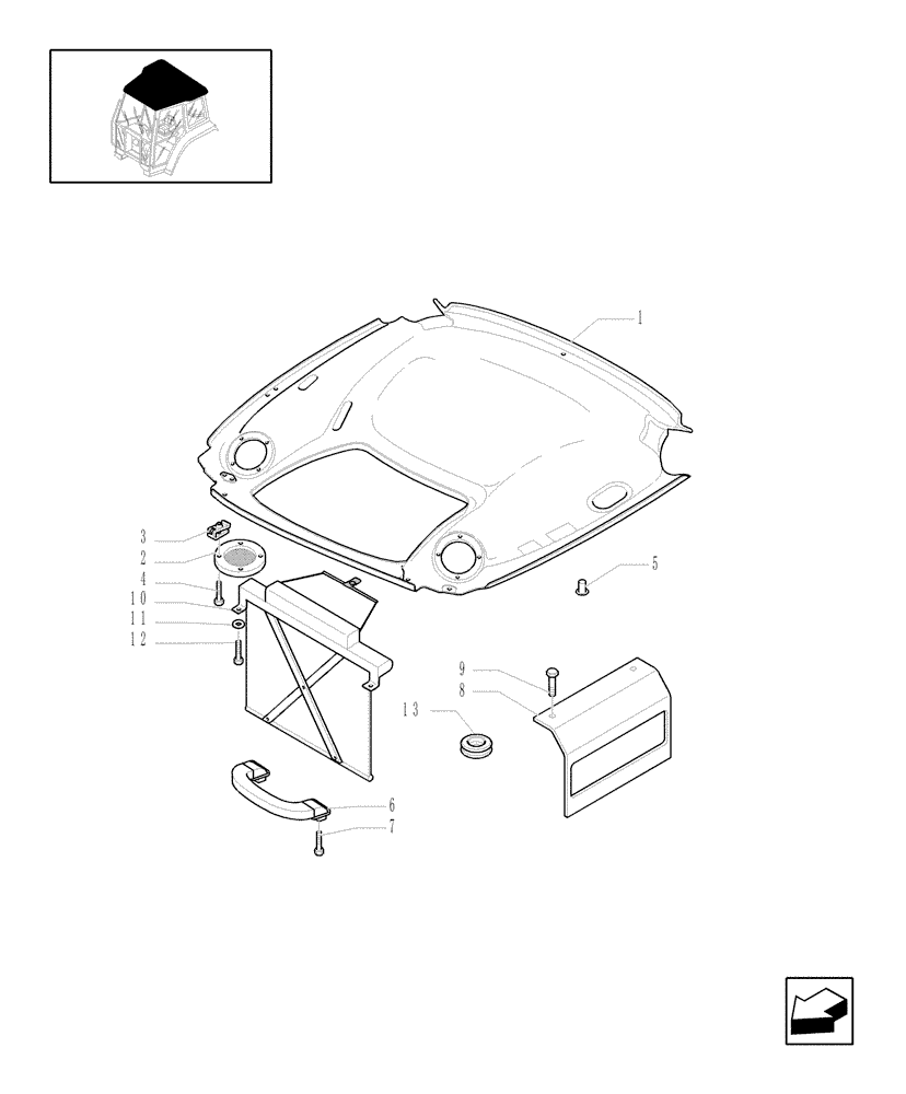Схема запчастей Case IH MAXXUM 115 - (1.94.1/01) - FRONT HIGH VISIBILITY WINDOW FOR ROOF WITH LOW PROFILE (VAR.330578) (10) - OPERATORS PLATFORM/CAB