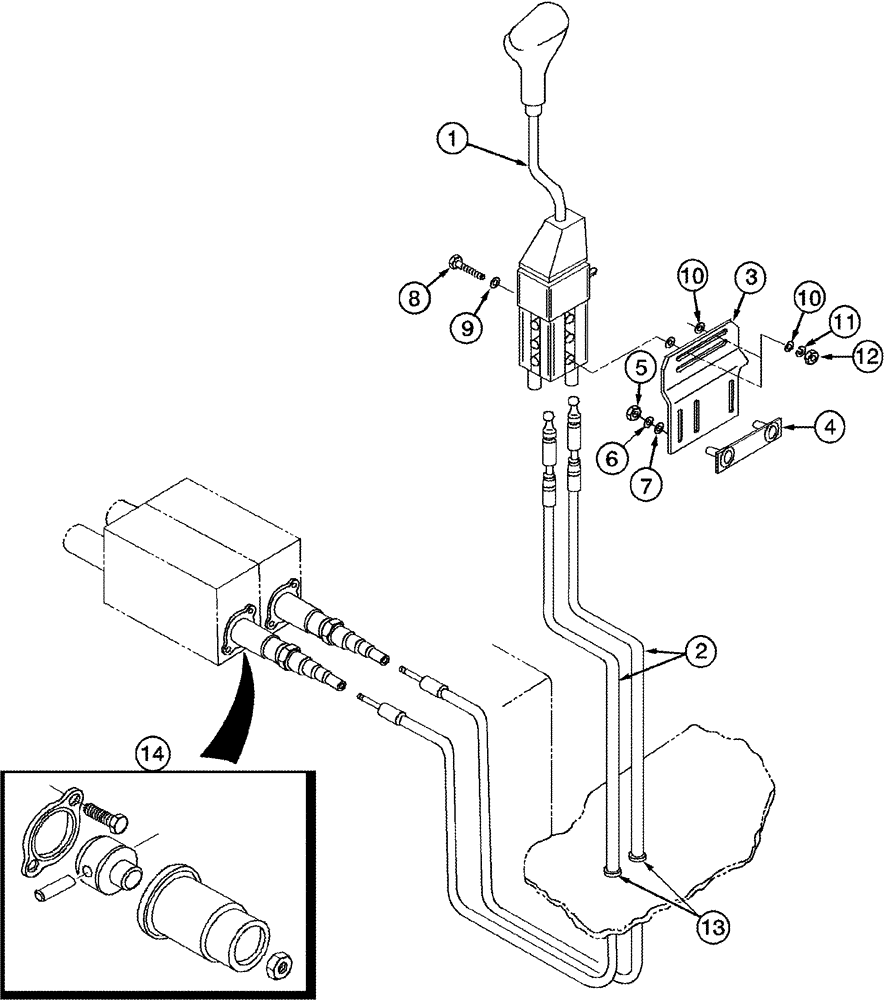 Схема запчастей Case IH LX162 - (08-22) - HYDRAULIC CONTROLS - MOUNTING - 2 FUNCTION MXM100-MXM170 SYNCHROMESH TRANSMISSION (08) - HYDRAULICS