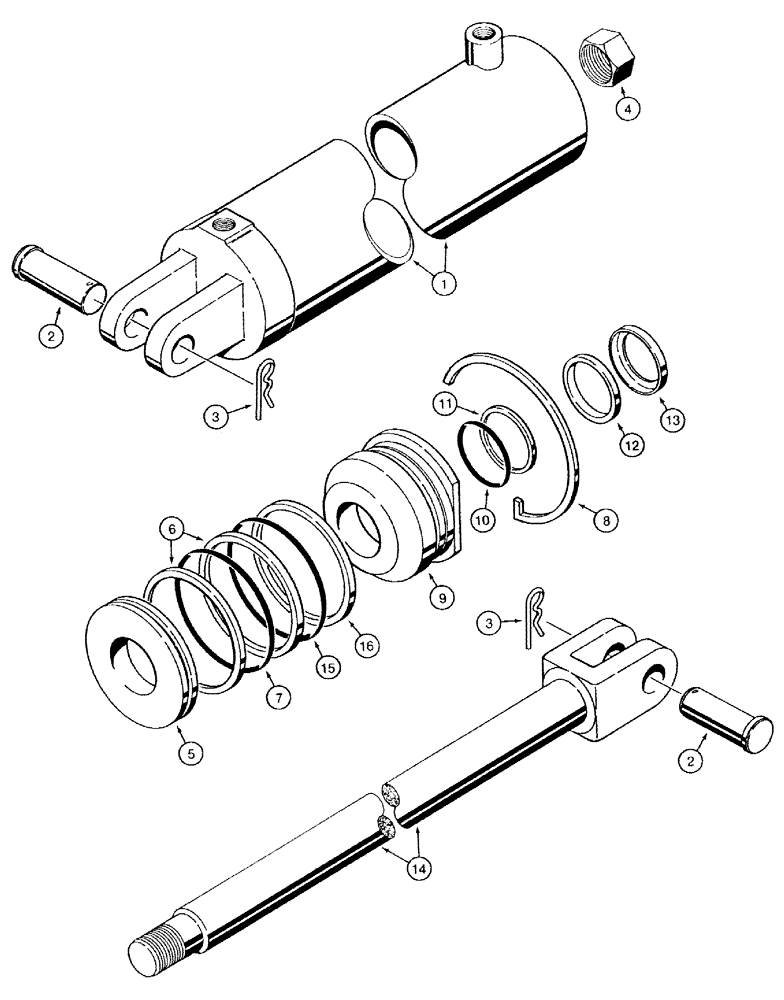 Схема запчастей Case IH 501 - (8-09) - TRANSPORT LIFT CYLINDER, 61107C92 (08) - HYDRAULICS